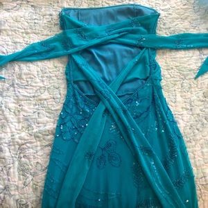 Blue one of a kind prom/formal gown.